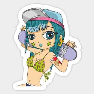 Skater Girl Sticker